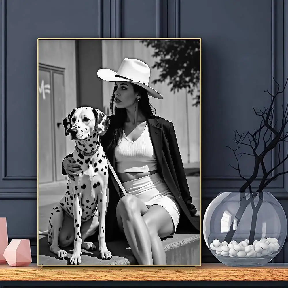 Modern Luxury Fashion Black White Art Heels Champagne Retro Poster Sticky Wall Art Printing Waterproof Home Living Bed Room Bar