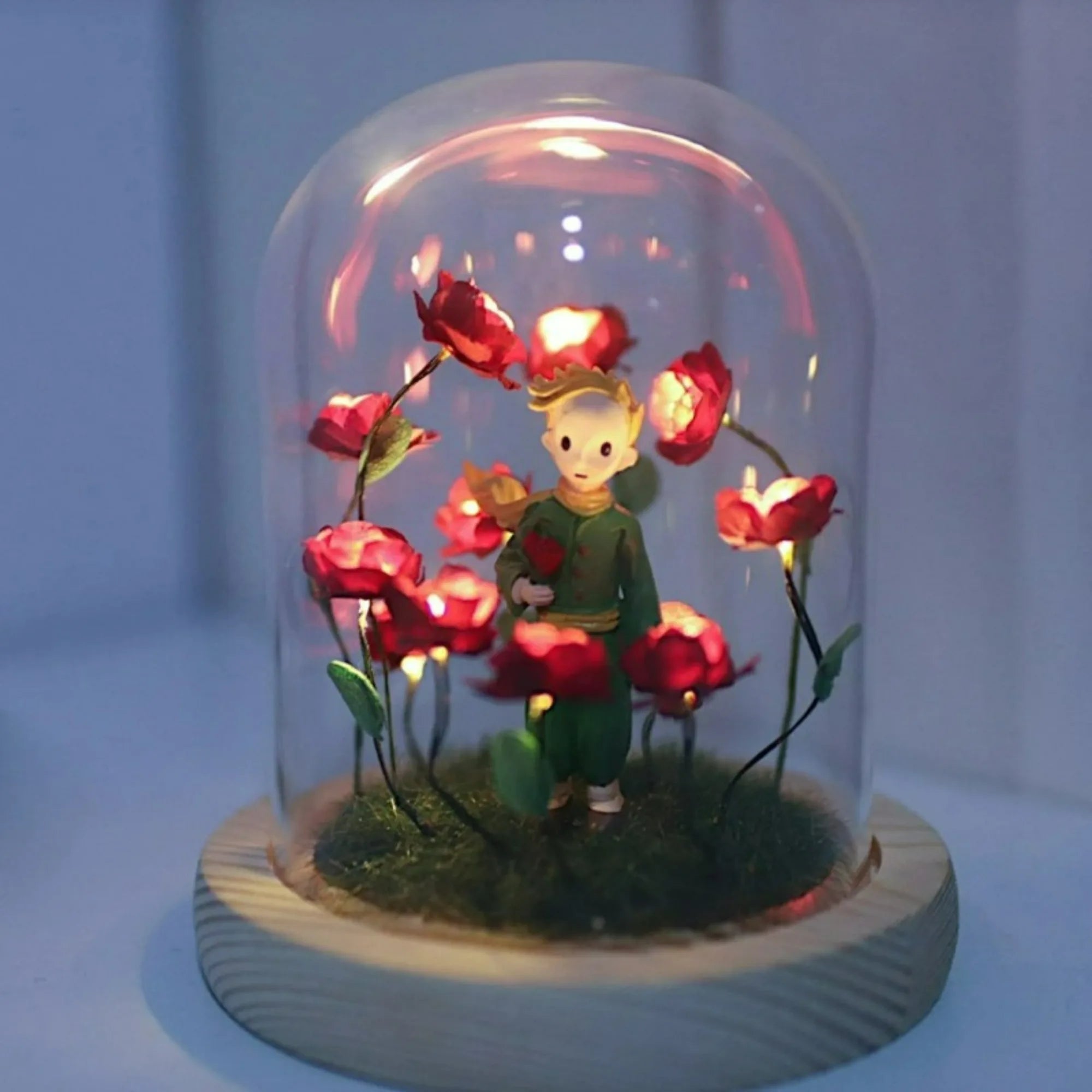 Little Prince Night Light Immortal Rose Atmosphere Lamp Handmade DIY Gift Christmas Valentine Birthday Gift for Girl