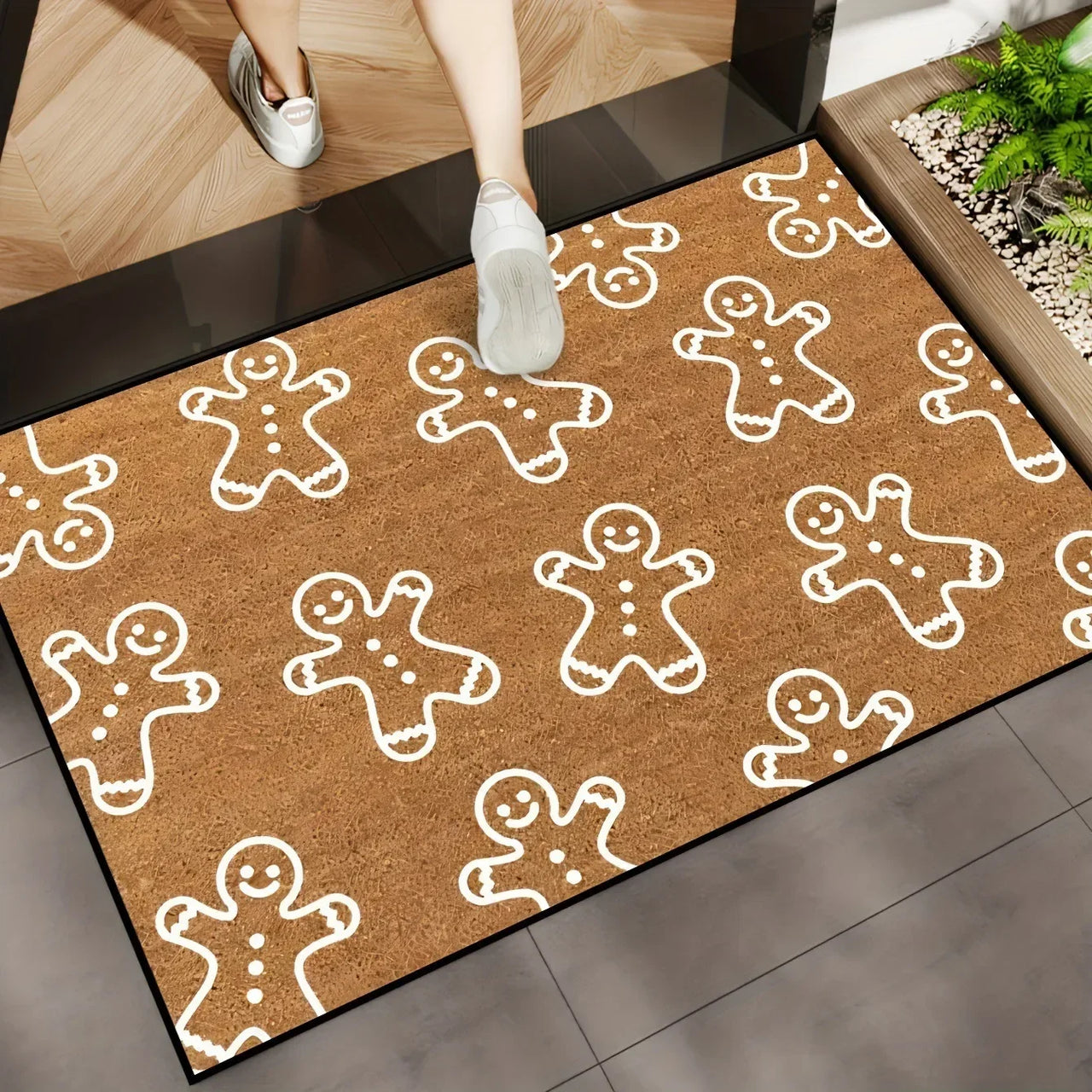 VIKAMA 2025 Christmas Reindeer Doormat Kitchen Rug Indoor Outdoor Entryway Carpet Holiday Home Decor Happy New Year 2026