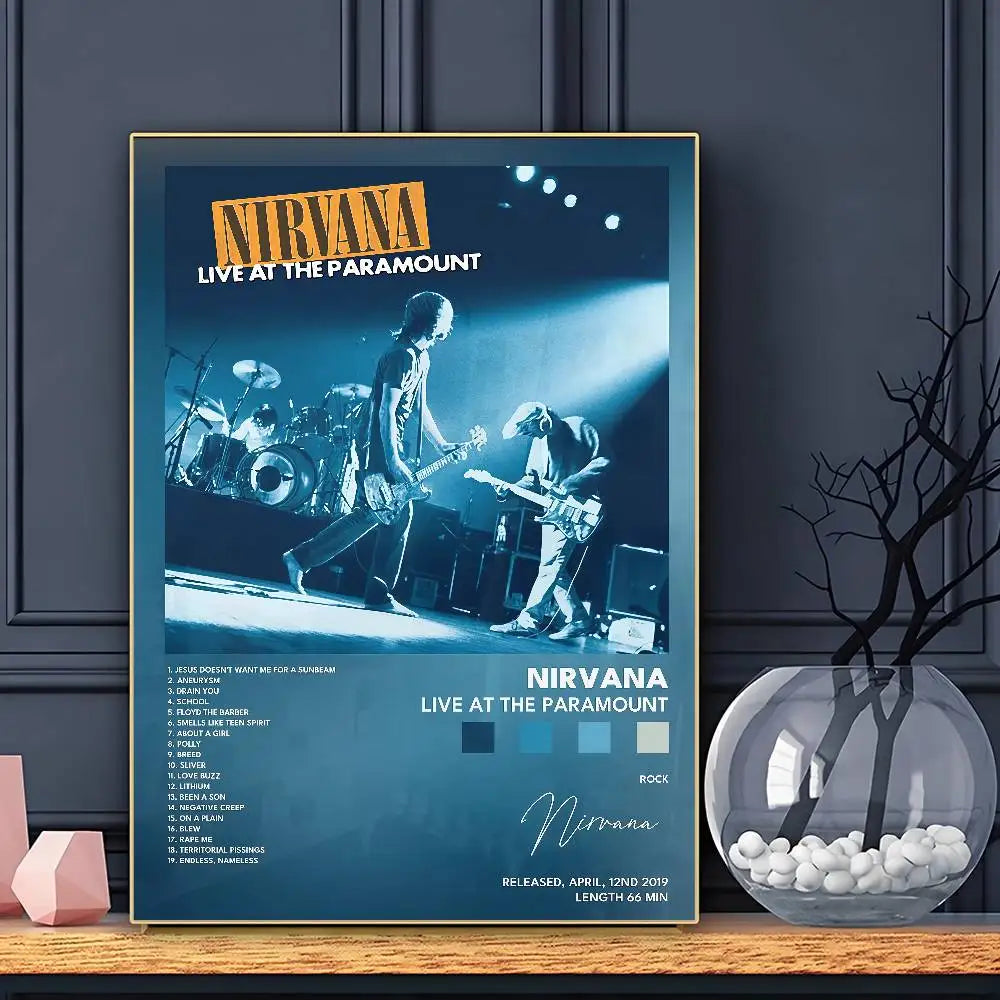 Band N-N-Nir-va-naS Poster HD Art Sticky Wall Waterproof Home Living Room Bar Decoration