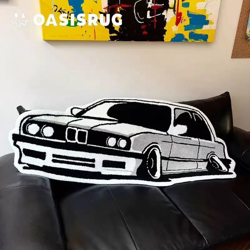 VIKAMA Fashion Car Carpet Bedroom Bedside Non-Slip Mat Living Room Sofa Coffee Table Mat Gaming Room Carpet Home Decoration