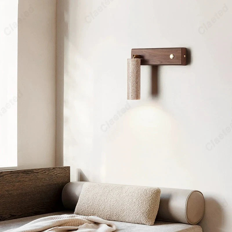 New LED Yellow Cave Stone Wall Lamp with Switch Adjustable Angle Home Living Room Bedroom Bedside Decorative Lighting Lamps