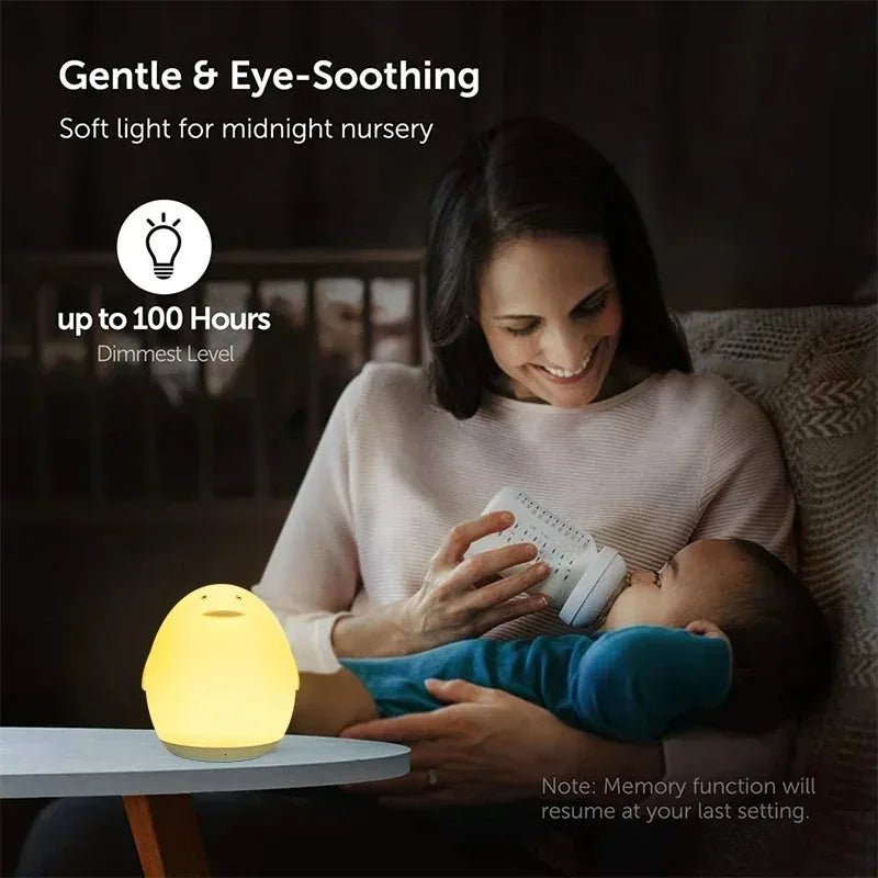 Penguin Egg Colorful RGB Night Light Silicone Baby Sleep Light Tap Change Light Color USB Charging Bedroom Bedhead Night Light