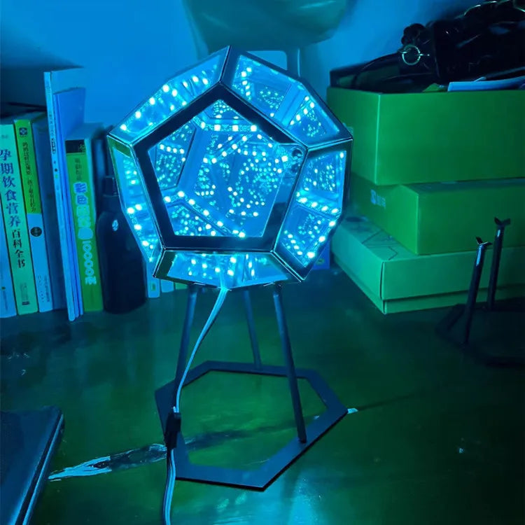Creative Cool LED Night Light Infinite Dodecahedron Color Body Art Lamp USB Living Room Bedroom Decoration Atmosphere Table Lamp