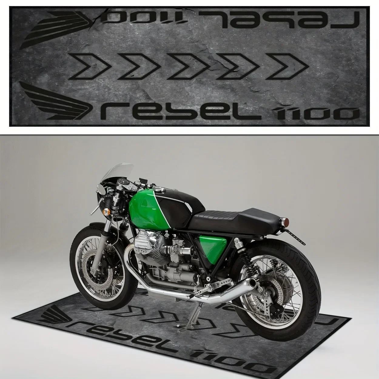 VIKAMA Premium Flannel Motorcycle Carpet, Motorcycle Floor Mat, Parking Mat, Oil-Proof, Anti-Slip, Stain-Proof, Home Decoration