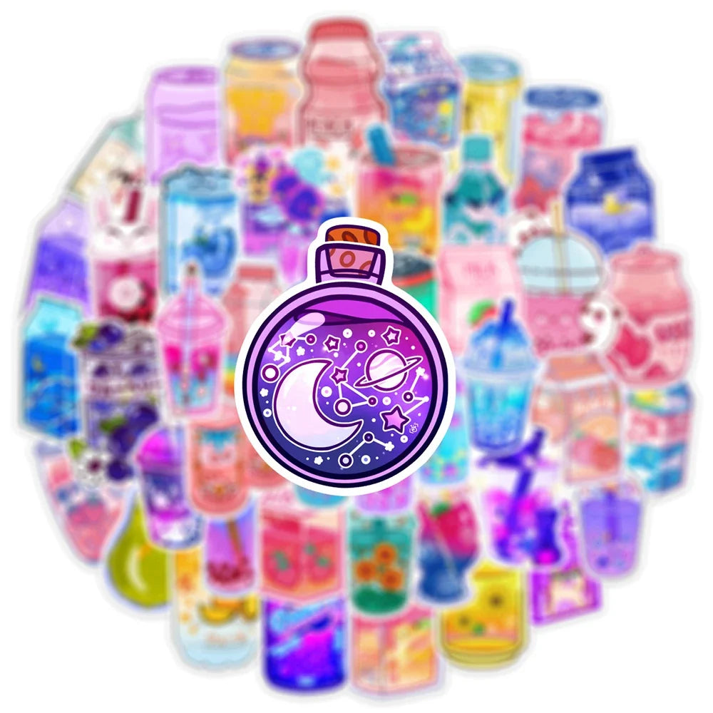 10/30/50PCS INS Cute Drink Aesthetic Stickers Cartoon Decal Scrapbook Laptop Phone Luggage Diary Car Decoration Sticker Kid Toy