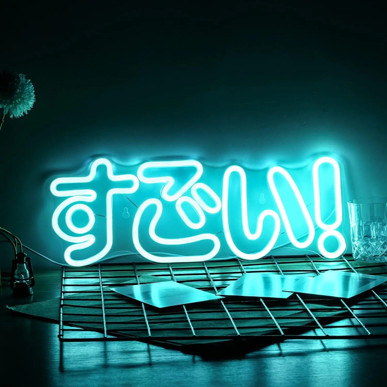 Terrific Neon Sign LED Japanese Neon Sign Ice Blue for Wall Decoration Neon Wall Decor Party Room Club Birthday Halloween Gift