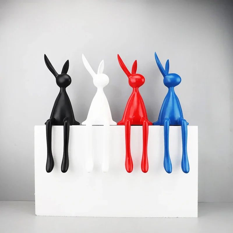 Creative Home Decor Rabbit Statue Abstract Art Sculpture Desk Living Room TV Cabinet Wine Cabinet Handicrafts Ornaments