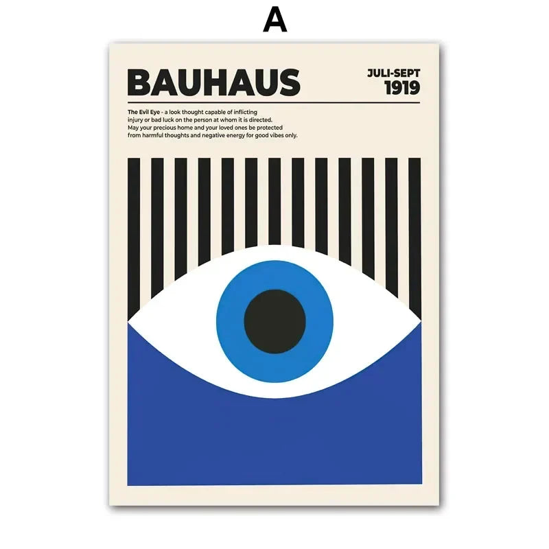 Classic Abstract Wall Art Blue Evil Eye Picasso Bauhaus HD Canvas Print Poster Home Living Room Bedroom Decorative Painting