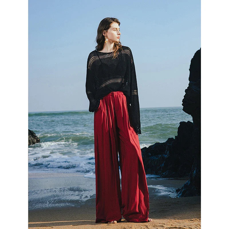 TOYOUTH Women Casual Pants 2025 Summer New Long Pants 8527002