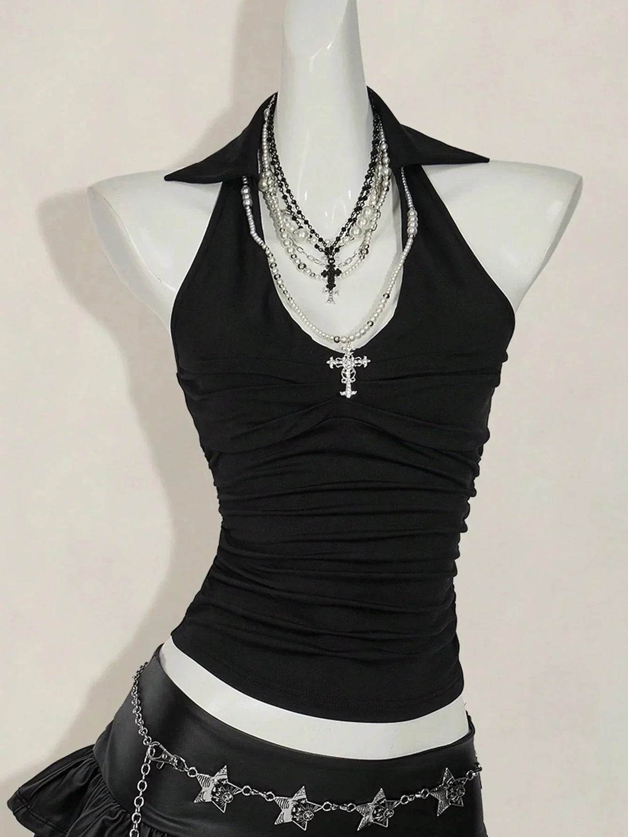 Y2k Crop Top Punk Graphic T-shirts Street Hot Girl 2000s Clothes Sweet Slim Tees Harajuku Summer Women's Top Gothic Shirt emo