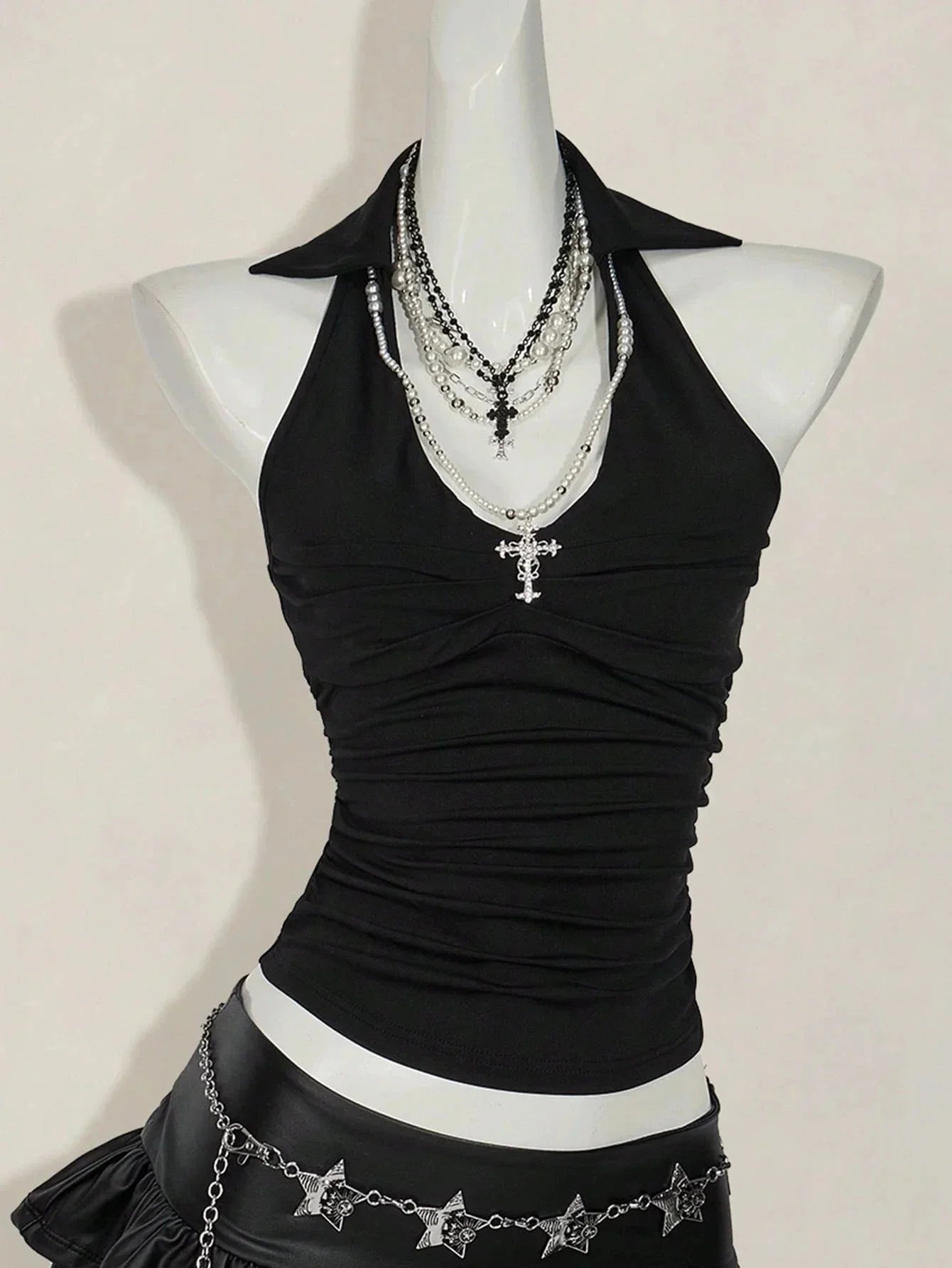 Y2k Crop Top Punk Graphic T-shirts Street Hot Girl 2000s Clothes Sweet Slim Tees Harajuku Summer Women's Top Gothic Shirt emo