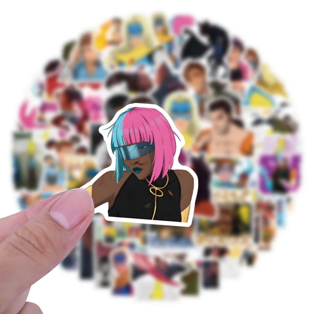 57/114PCS Workplace Comedy Game Super British Dispatch Center Graffiti Sticker Suitcase Water Cup Stationery Sticker