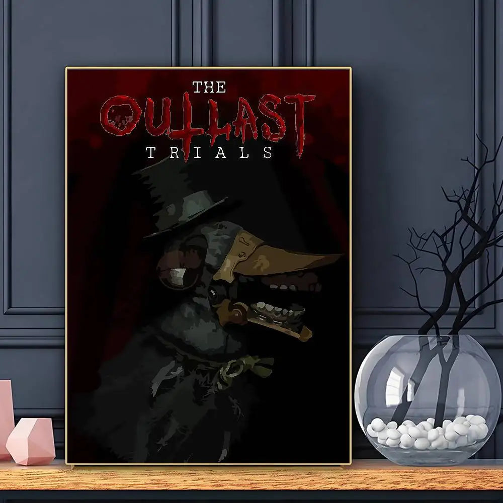 GAME The Outlast T-Trials Poster HD Art Sticky Wall Waterproof Home Living Room Bar Decoration
