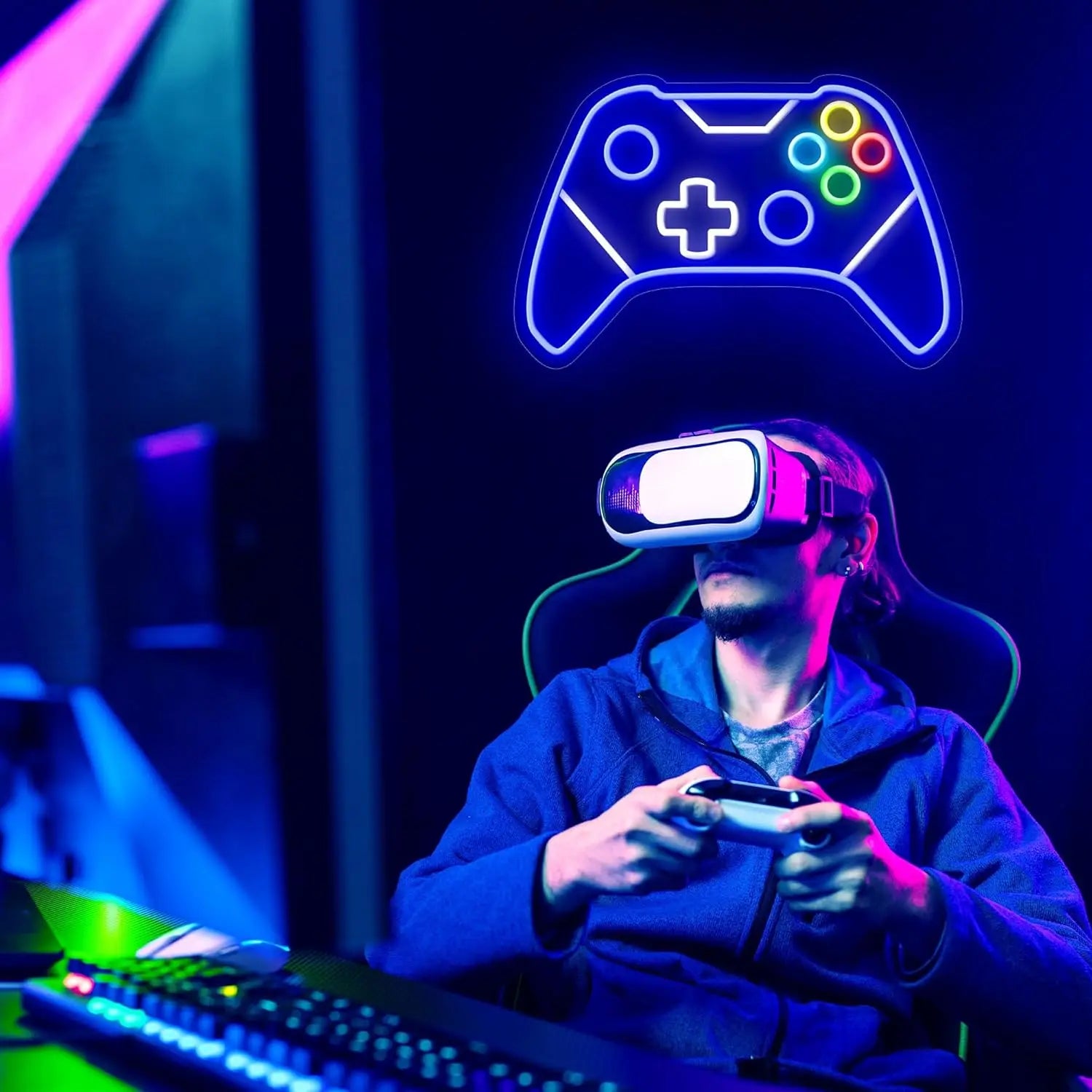 Gamer Neon Sign Gamepad Shaped LED Neon Sign for Gamer Room Decor USB Powered for Best Gamer Gifts for Teens Boys Kids