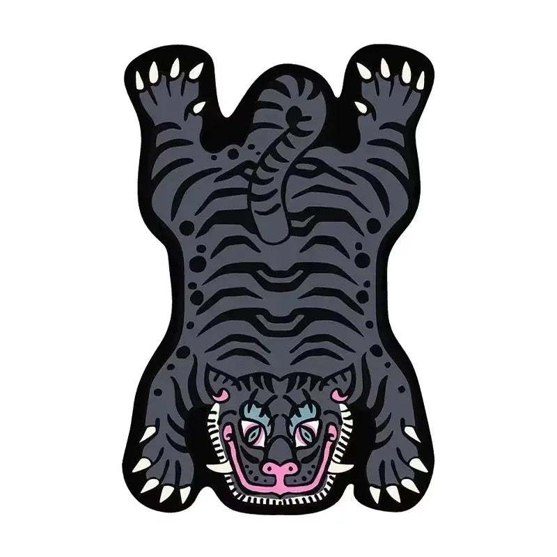 VIKAMA Cartoon Tiger Carpet - Durable and Easy to Clean Home Decor Living Room Sofa Coffee Table Rug Bedside Rug for Bedroom
