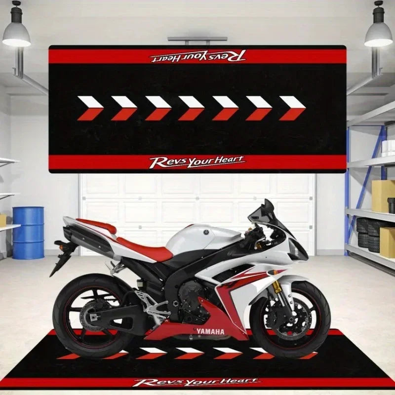 VIKAMA Motorcycle Display Floor Mat, Dirt-Resistant Home Decoration, Corridor And Passageway Carpet, Room Bedside Blanket