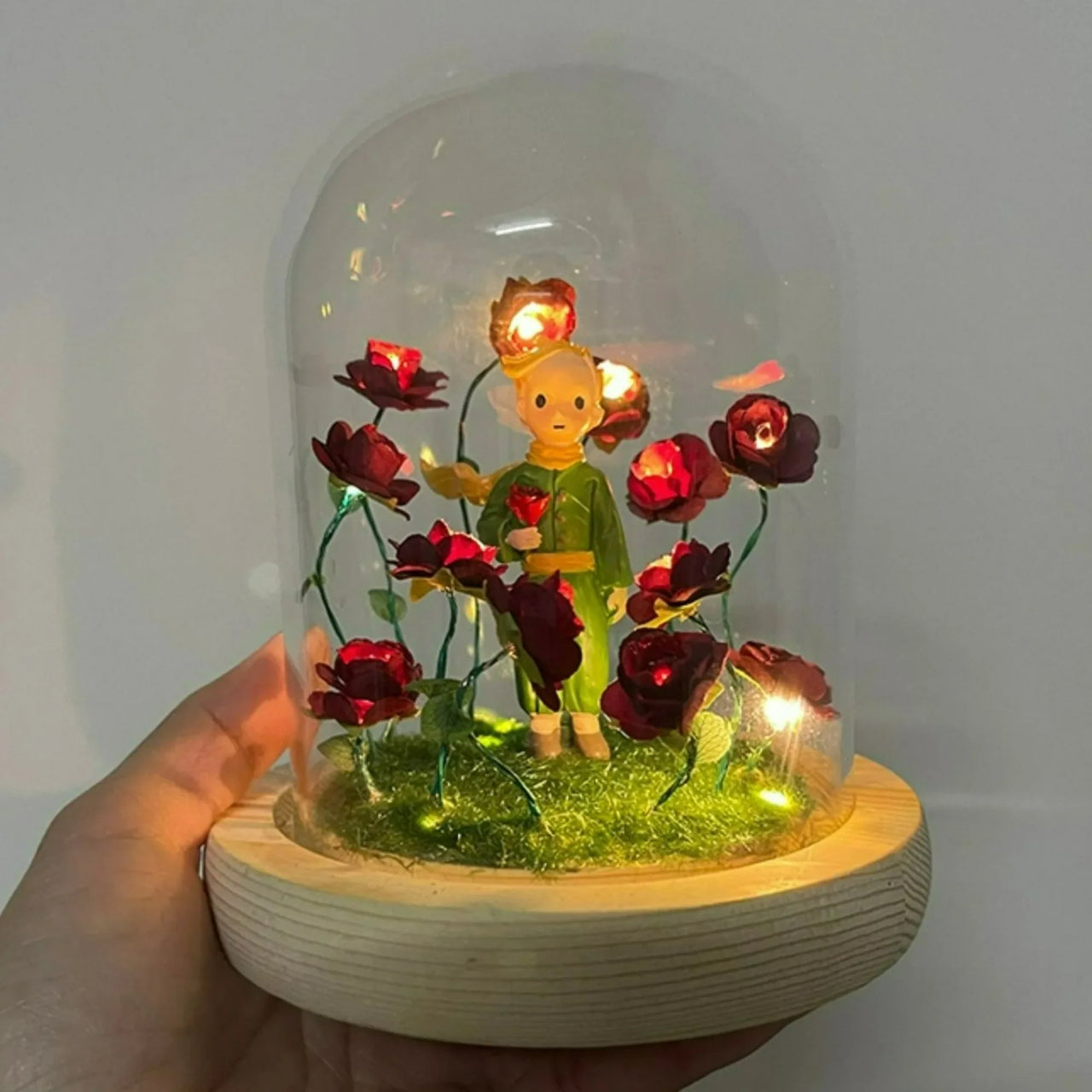 Little Prince Night Light Immortal Rose Atmosphere Lamp Handmade DIY Gift Christmas Valentine Birthday Gift for Girl