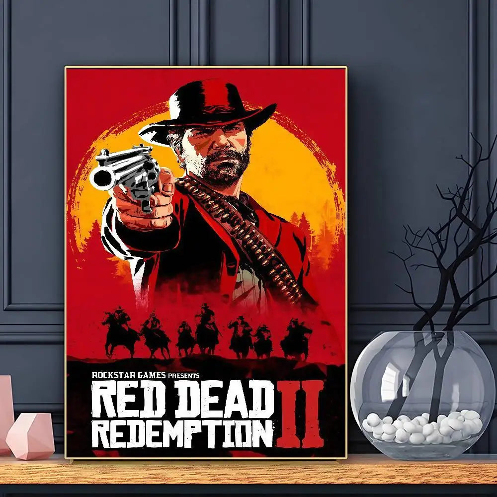 Game R-Red D-DeadS Redemption 2 Poster HD Art Sticky Wall Waterproof Home Living Room Bar Decoration