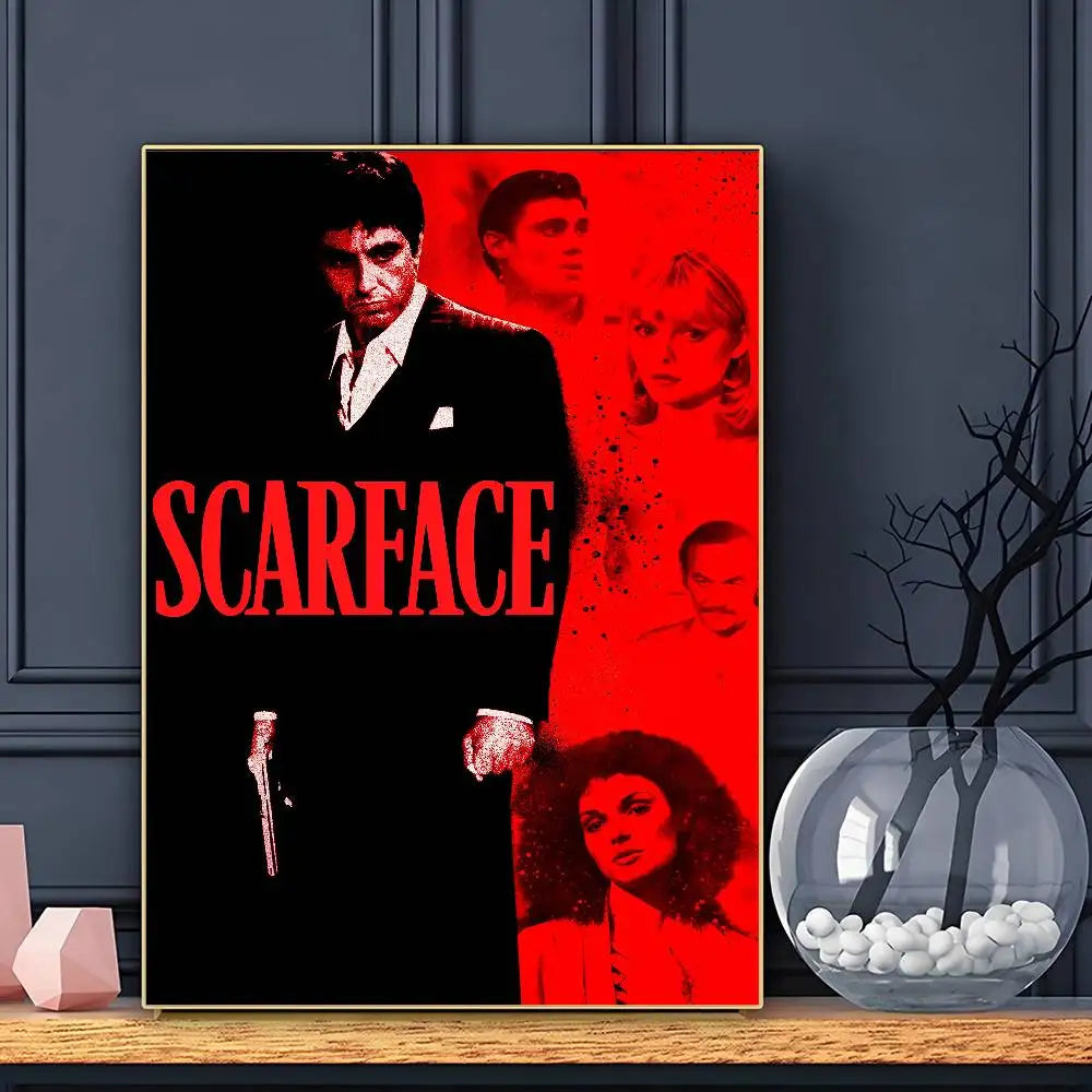 Movie S-ScarfaceS Poster HD Art Sticky Wall Waterproof Home Living Room Bar Decoration