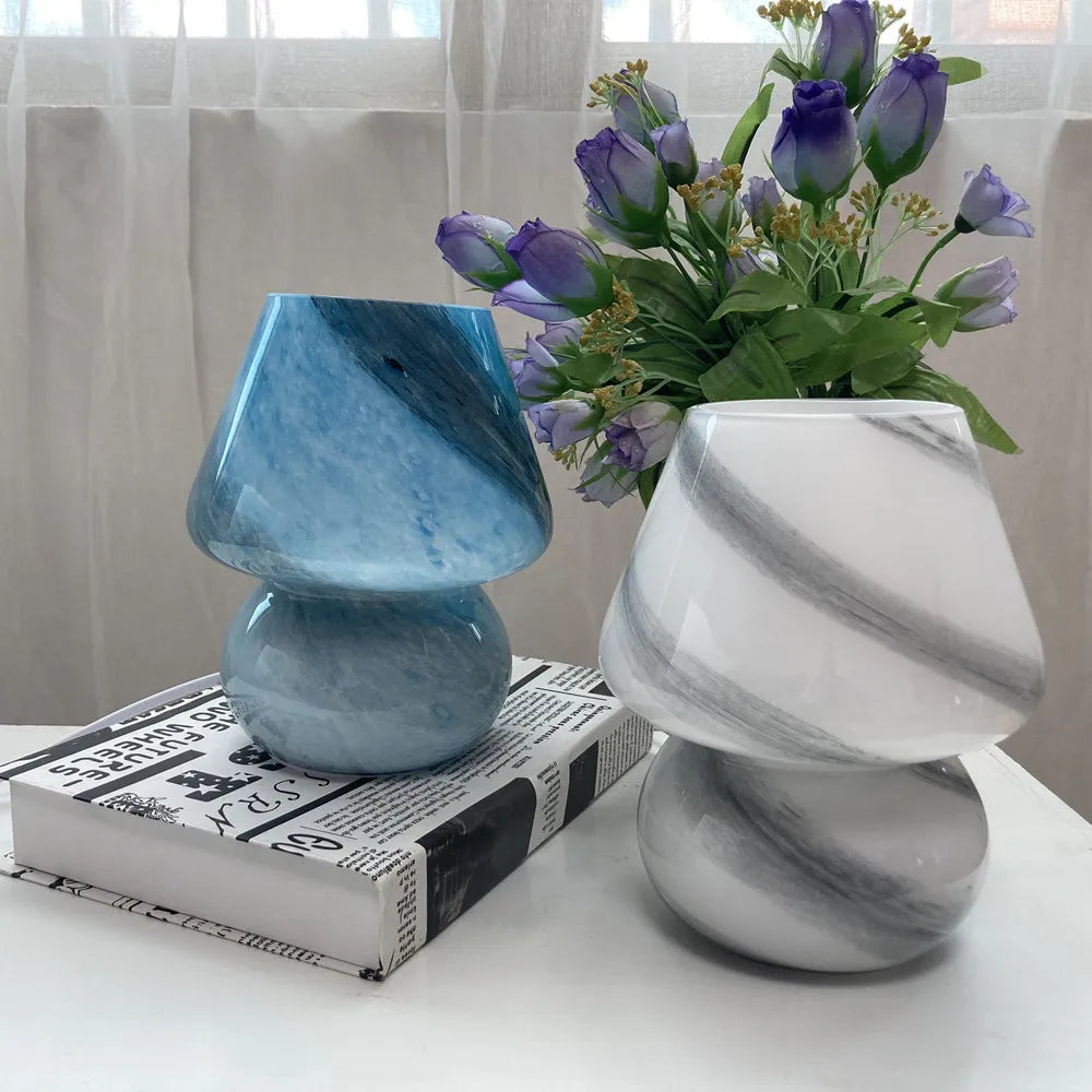 Ins Medieval Style Handmade Glass Mushroom Table Lamp Planet Bedroom Creative Bedside Earth Moon Mars Night Lamp Drop Shipping