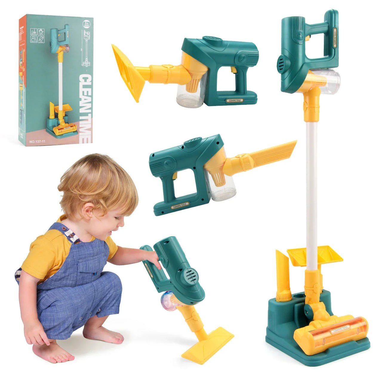 Electric Mini Vacuum Cleaner Simulation Housework Dust Catcher with Light and Music Educational Pretend Play Toys for Kids Gifts