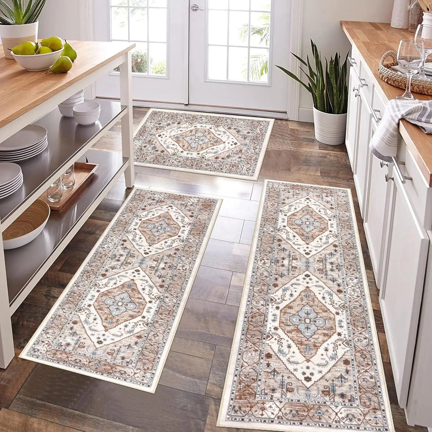 VIKAMA Bohemian Home Decor Carpet, Anti-Dirt And Anti-Slip Kitchen Long Strip Floor Mat, Corridor And Hallway Floor Mat