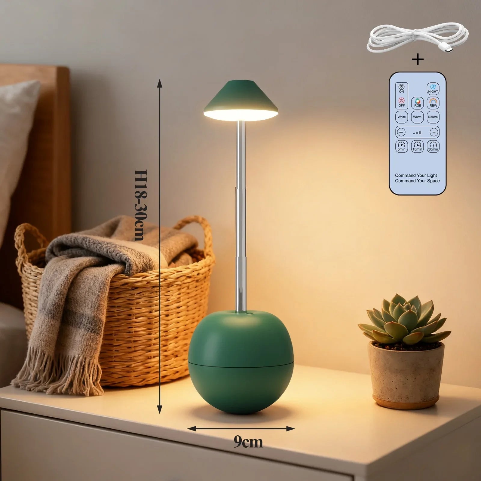 LED Touch Desk Lamp with Remote Control Adjustable Height Desk Light RGB Light Suitable for Living Room Bedroom Bedside Lamp