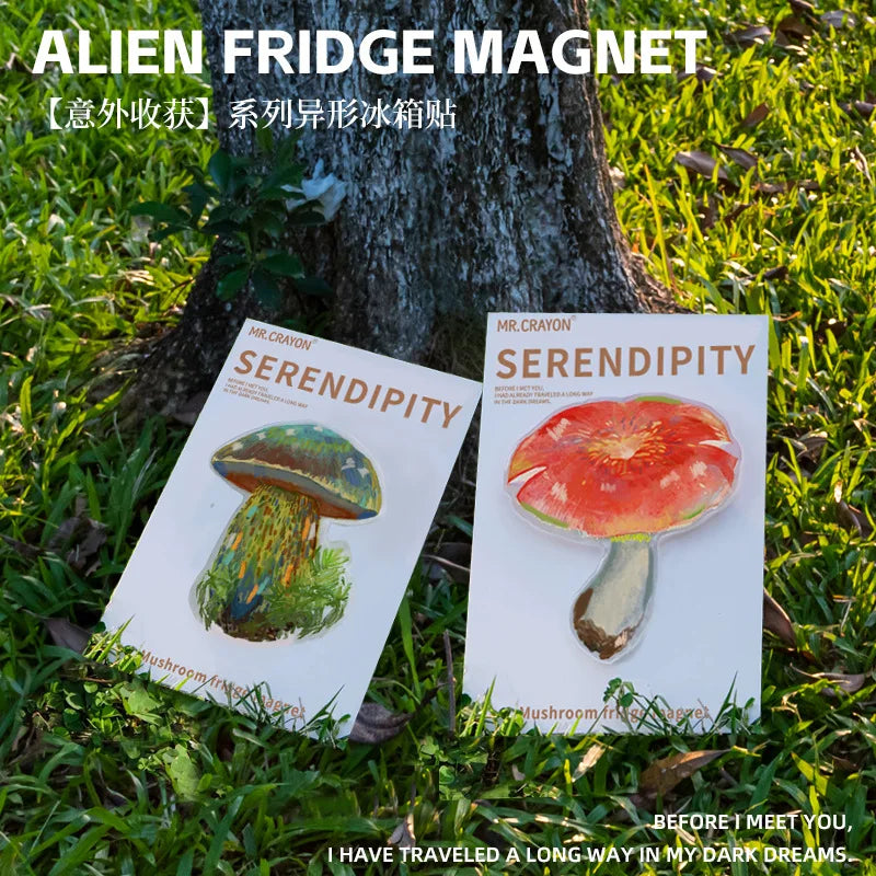 Simulated Plant Mushroom Magnetic Refrigerator Sticker Creative Gift Simulated Leaf Flat Refrigerator Sticker Home Decoration