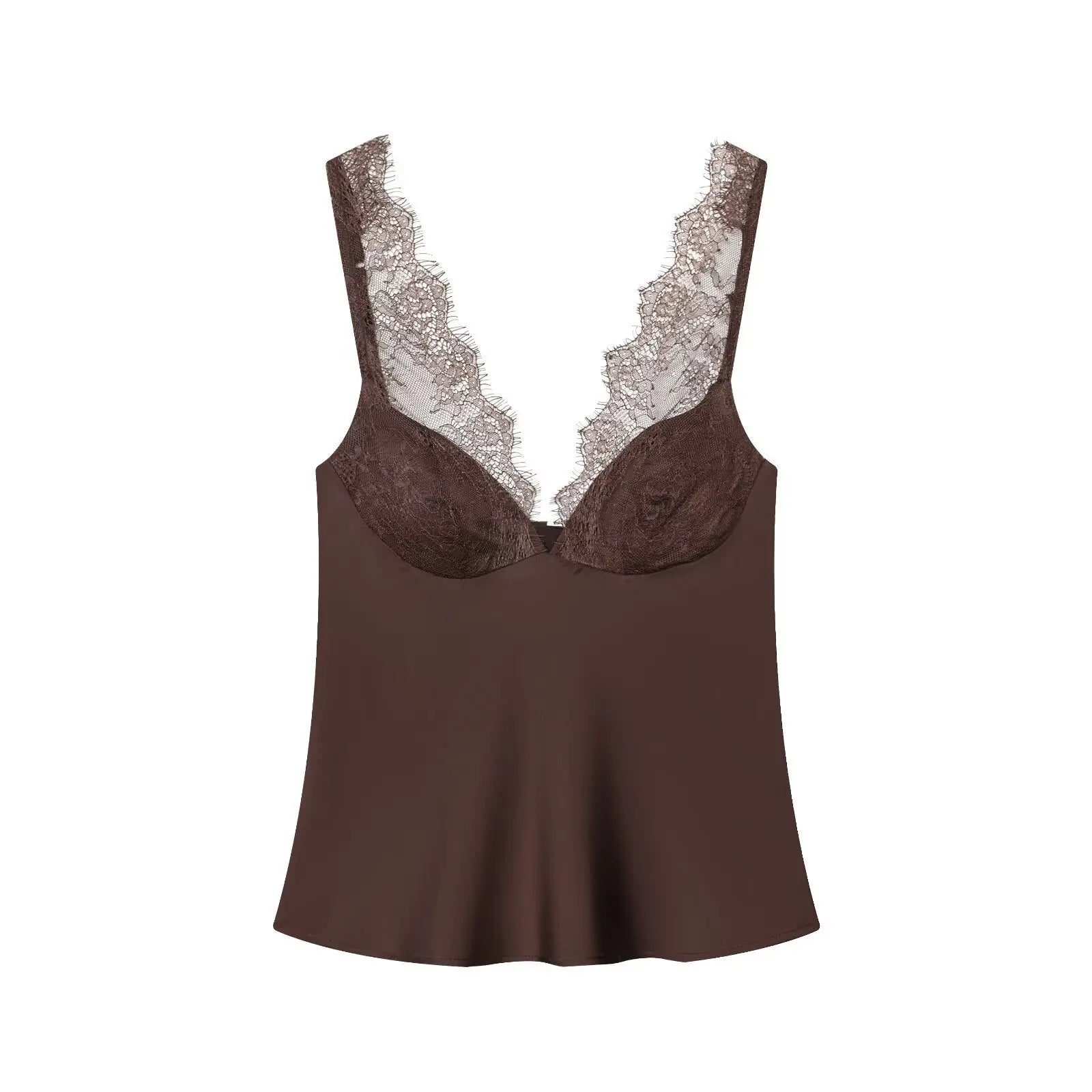 TFMLN Women Lace Splice Sexy Sling Sleeveless Tops 2026 New Fashion Deep V Neck Elegant Outfit Chic Street Casual Clothing