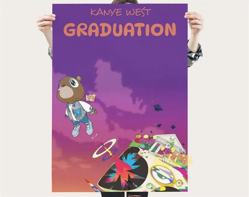 American Pop Rapper Kanye West Poster Hip Hop Singer Music Album Cover For Room Living Home Wall Art Decor Canvas Print Pictures