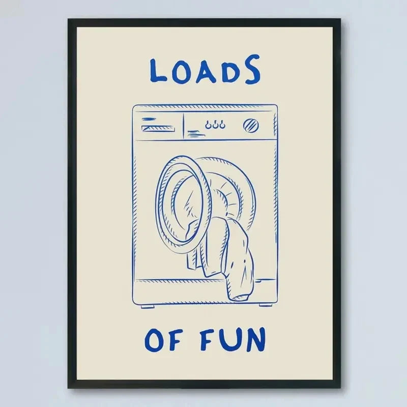 Loads Of Fun Laundry Room Canvas Retro Wall Art Prints Canvas Painting Poster Picture For Living Room Home Decor