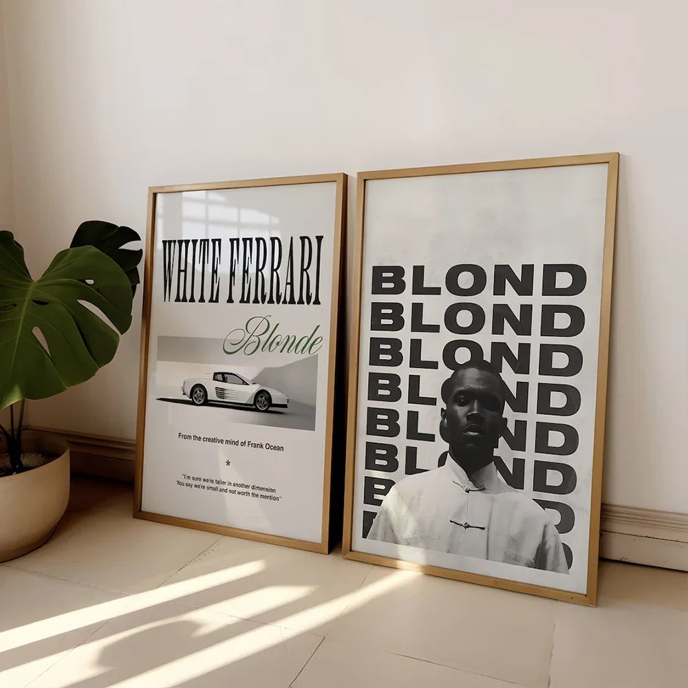 Modern Frank Ocean Blond White Ferrari Cars Rap Hypebeast Album Wall Art Canvas Painting Posters For Living Room Home Decor
