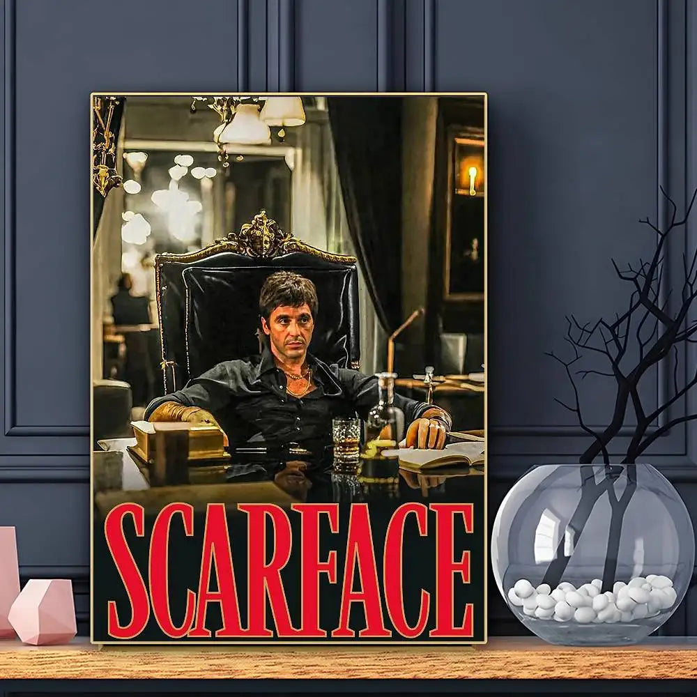Movie S-ScarfaceS Poster HD Art Sticky Wall Waterproof Home Living Room Bar Decoration