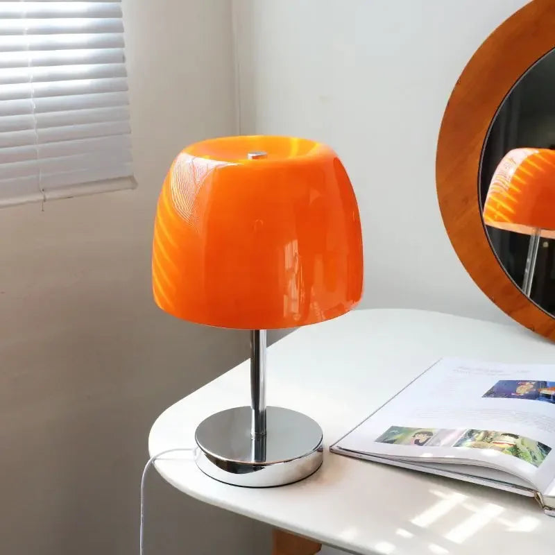 Medieval Glass Table Lamp Retro American Living Room Dining Room Lamp Bauhaus Table Lamp House Quiet Warm Bedroom Bedside