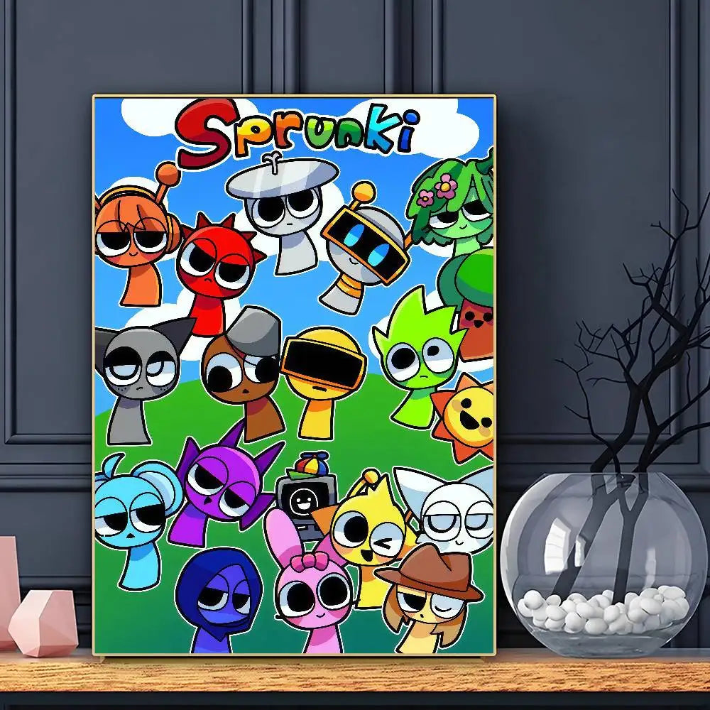 Cartoon S-Sprunkis Poster HD Posters Home Room Bar Cafe Decor Wall Art Painting Picture