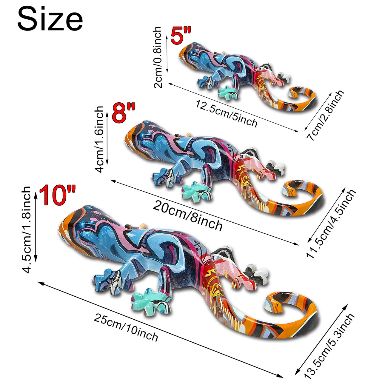 Garden Decor Statue Resin Gecko Wall Art Decor, Water Transfer Figurines Lizard Outdoor Hanging Decorations For Home Decor