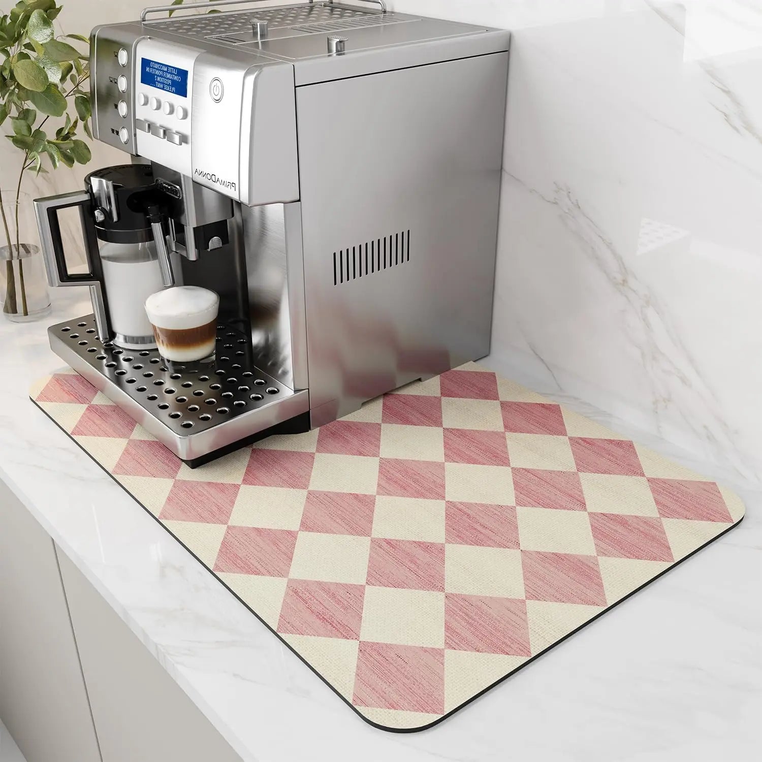 VIKAMA Coffee Machine Mat Rubber Backing Water-Absorbent Dish Drying Pad Kitchen Worktop Drainage Mat Home Decor