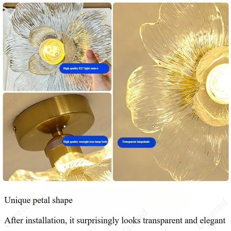 Modern Minimalist LED Flower Petal Ceiling Lamp Living Room Corridor Balcony Decorative Lighting E27