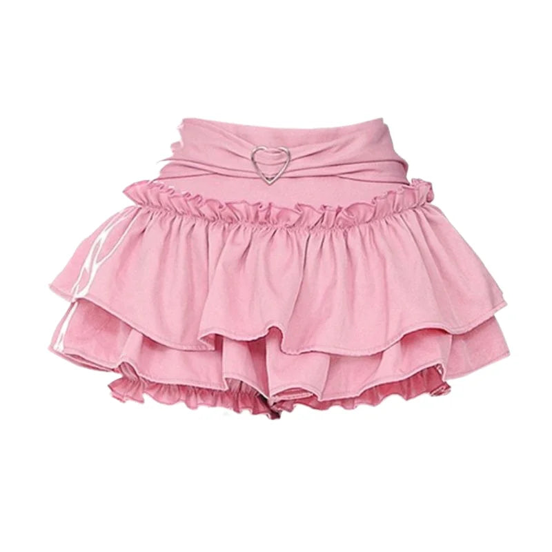 Puffy Cake Skirts Women Ruffles Chic Popular Sweet Spicy Girls Gothic All-match Korean Fashion Streetwear Summer  Y2k