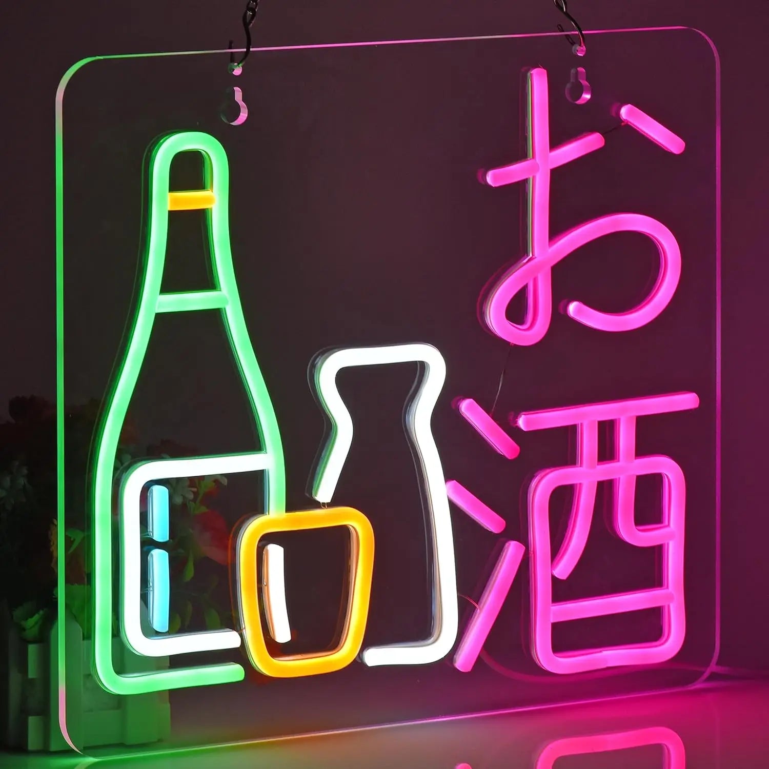 Japanese Sake Neon Sign LED Neon Light Sign for Wall Decor USB Powered for Izakaya Indoor Restaurant Live Bar Party Decoration