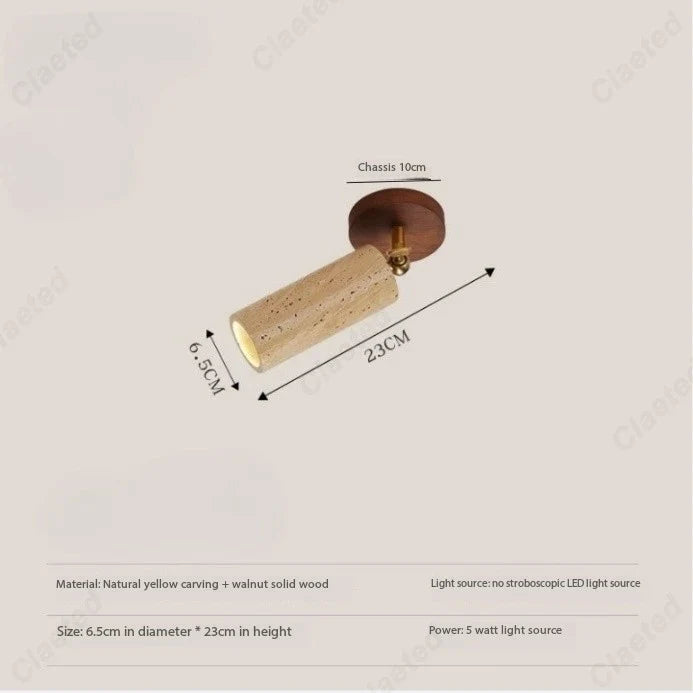 Retro LED Yellow Cave Stone Walnut Wall Lamp Lighting Dining Room Living Room Corridor Bedroom Bedside Lighting