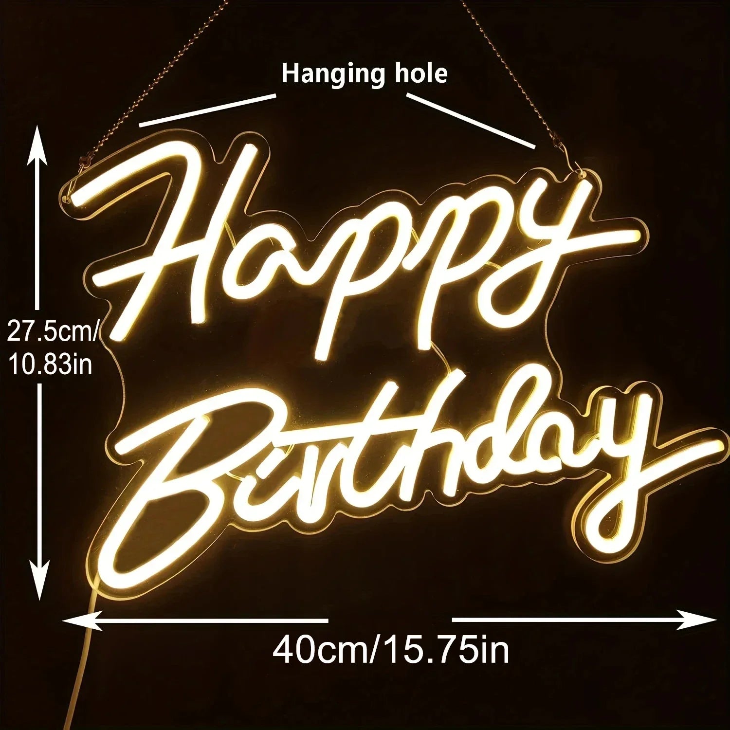 Happy Birthday Neon Sign Neon Happy Birthday Sign for Wall Decor Wall Neon Sign with Dimmable Switch Birthday Party Supplies