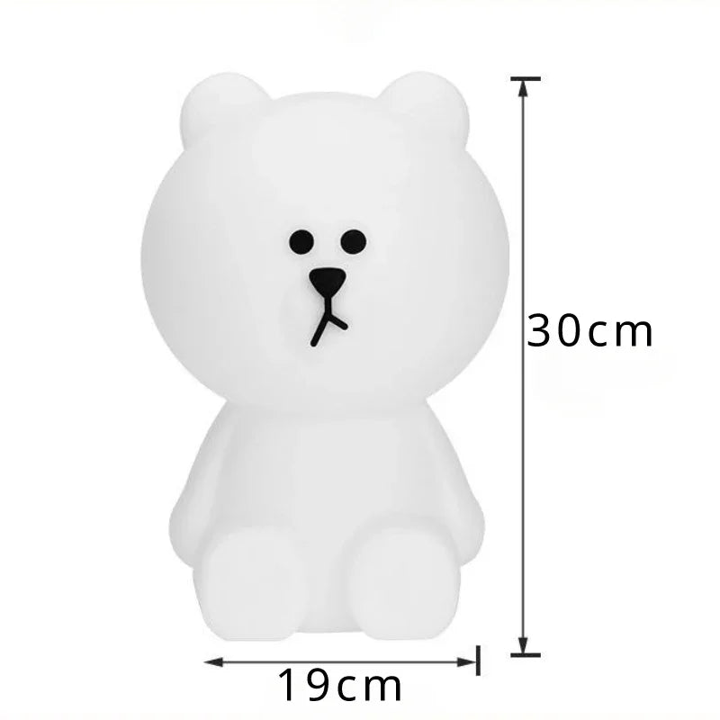 LED Cute Bear Mood Light Night Lamp Children's Bedroom Bedside Lights LED Table Light Living Room Floor Light Birthday Gift