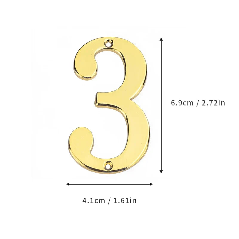 1Pcs 3Inch Metal House Numbers with M2 Screws Solid Zinc Alloy Mailbox Numbers 3D Address Numbers for Outside House Apartment