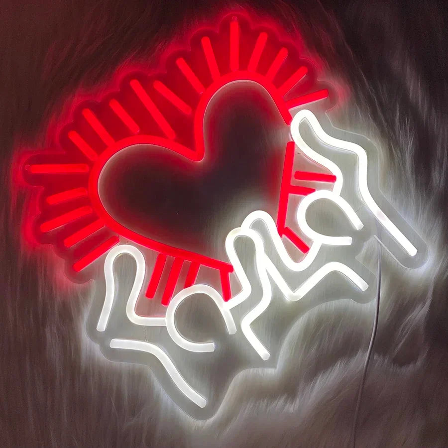 Heart LED Neon Light, Wall Hanging Room Decor, With OnOff Switch, Home Party Wall Decor LED Neon Signs For Unique Rooms