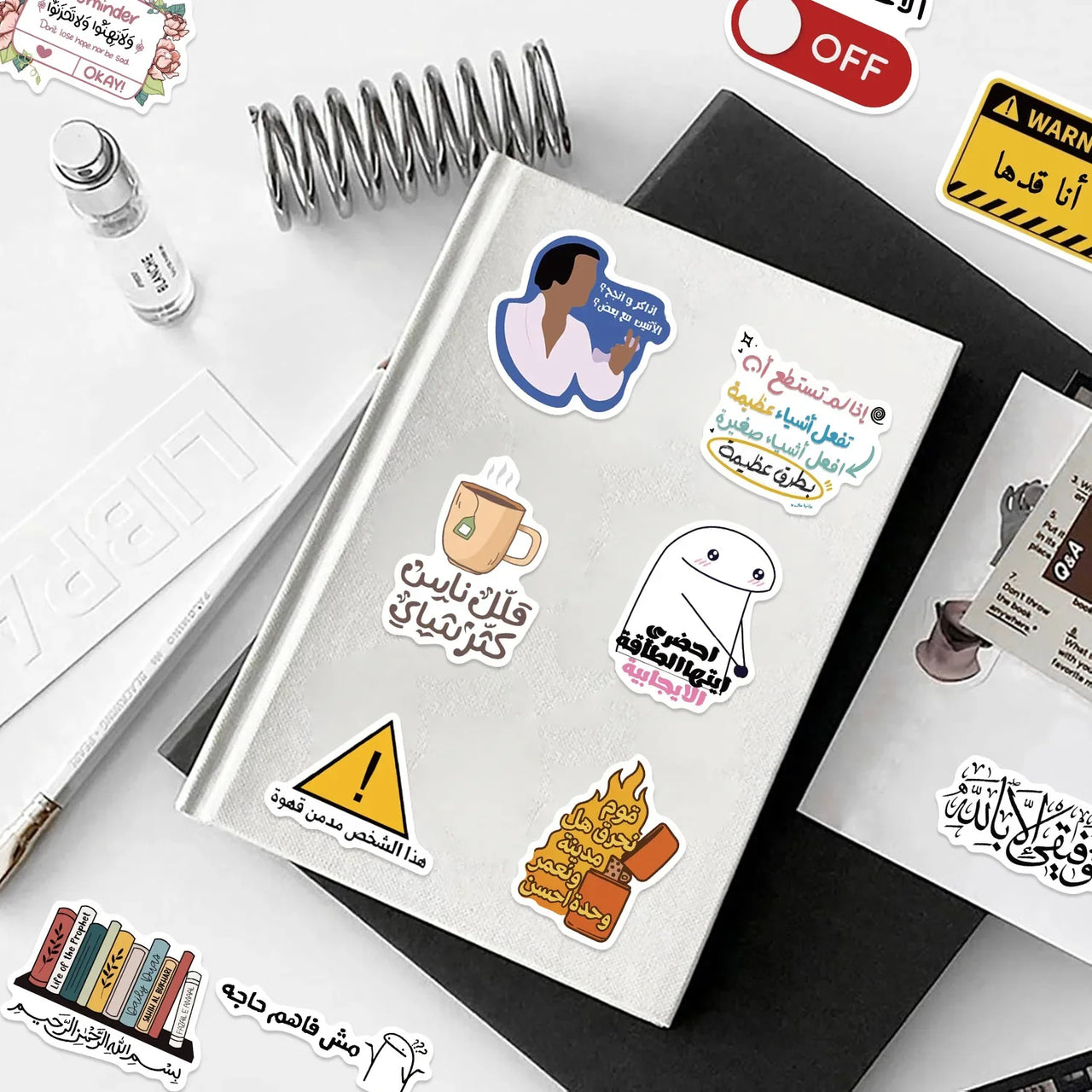 50/100PCS Cartoon Arabic Graffiti Stickers Decorative Guitar Notebook Luggage DIY Waterproof Stationery Stickers