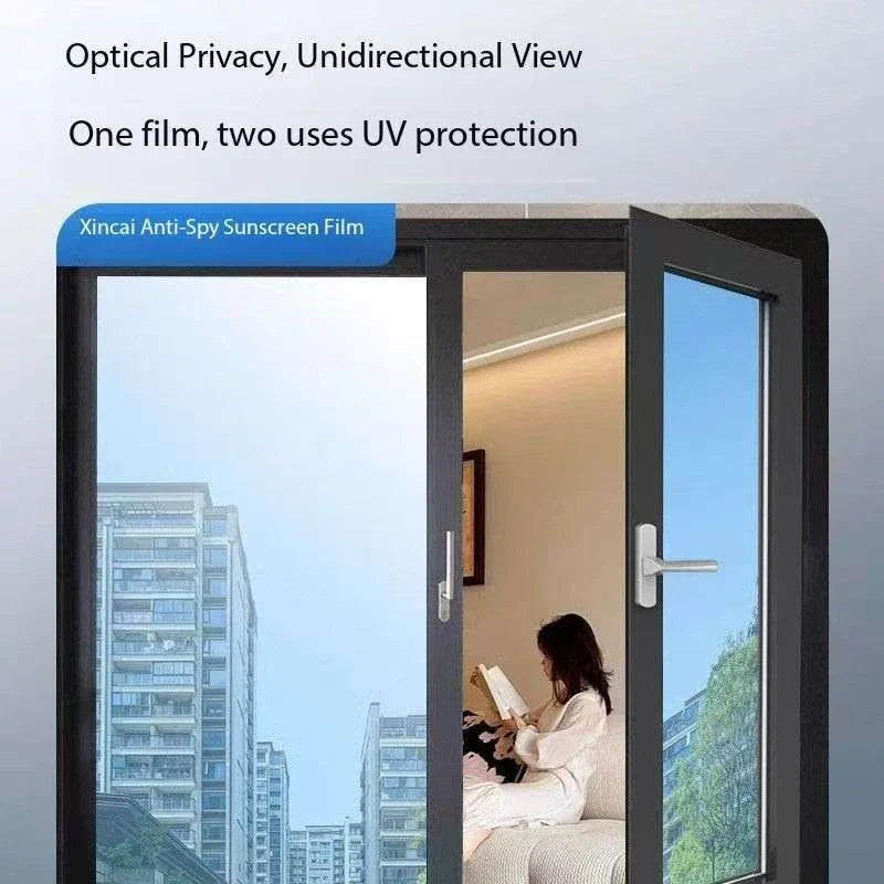 Static Cling Window Film No Glue One Way Privacy Sun Blocking Heat Insulation Tint Window Film for Home Office Building