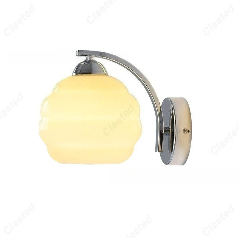 European New LED Retro Glass Wall Lamp Living Room Corridor Bedroom Bedside Decorative Lighting E27