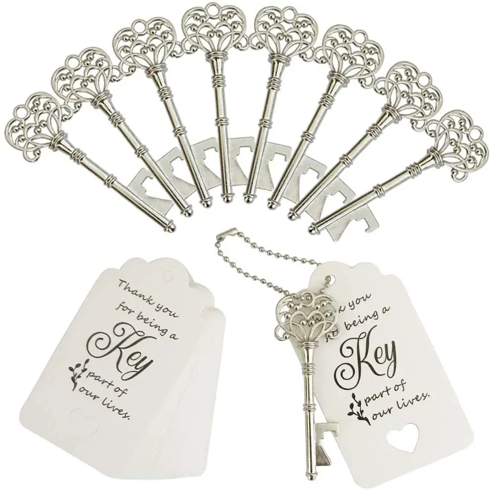 50Pcs Crown Key Bottle Opener Beer Wine Opener Wedding Favors Gifts for Guests Rustic Home  Party Decoration Gift